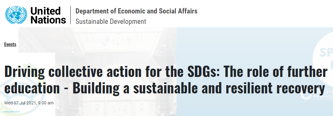 Driving collective action for the SDGs: The role of further education
