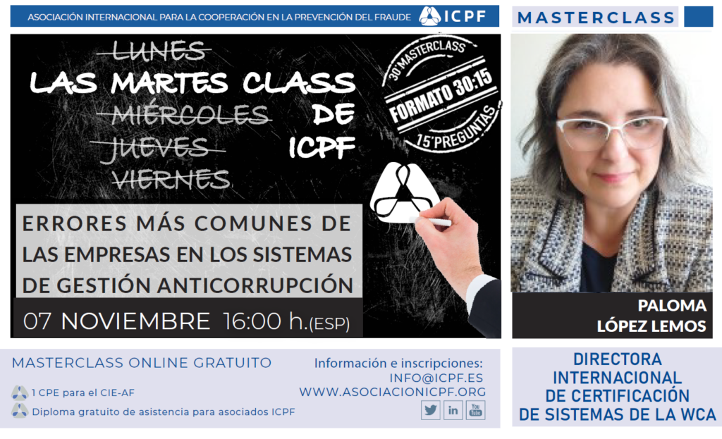 Masterclass sobre los errores más comunes de las empresas en los sistemas de gestión anticorrupción